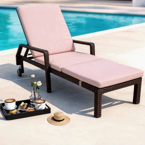 Rattan sun lounger set - lounger,