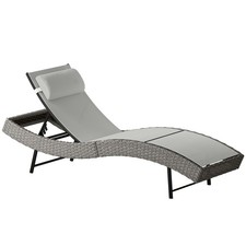 Outsunny Rattan Sun Lounger