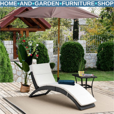 Folding Rattan Sun Lounger