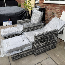 Rattan Sun Lounger Set 2