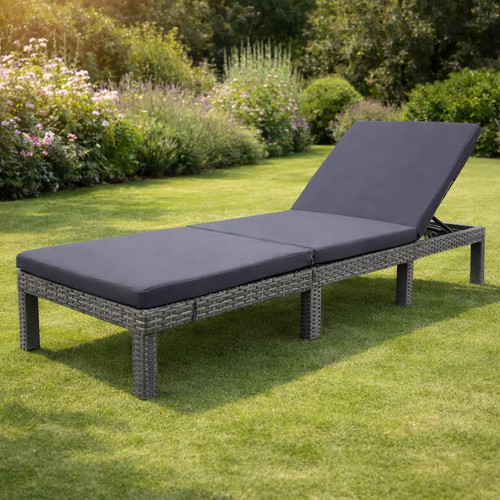 Grey rattan adjustable sun - rattan,