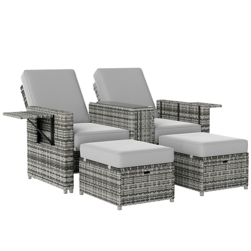Outsunny recliner rattan sun - recliner,