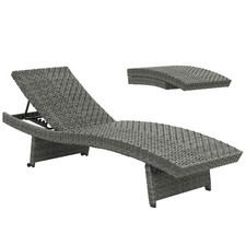 Outsunny PE Rattan Sun Lounger