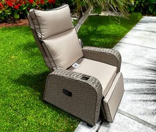 RATTAN RECLINER WICKER GARDEN