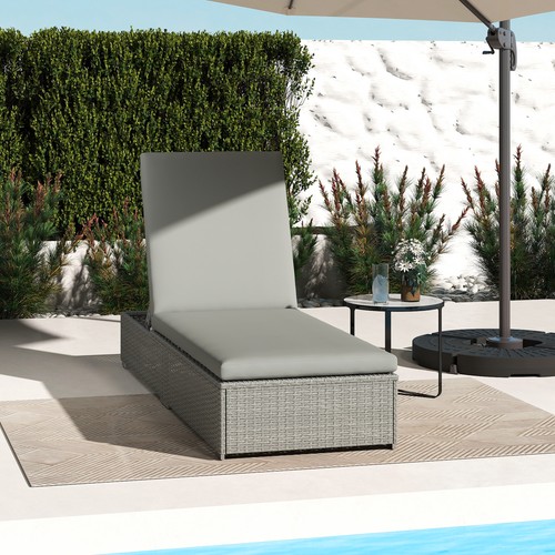 Garden rattan recliner lounger - garden,