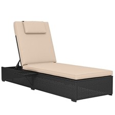 Outsunny Rattan Sun Lounger