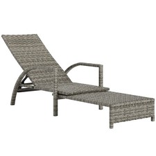 Outsunny PE Rattan Sun Lounger