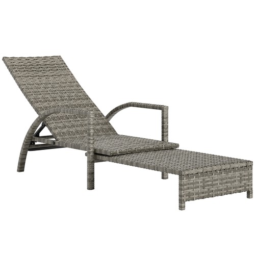 Outsunny rattan sun lounger - outsunny, pe
