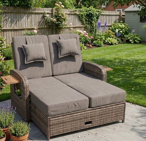 Rattan garden sofa set - garden,