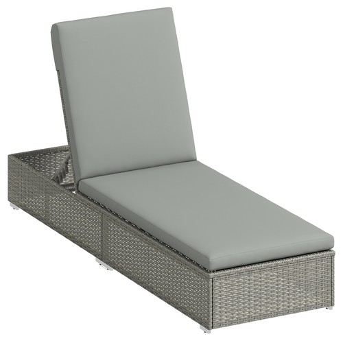 Outsunny patio rattan chaise - outsunny,