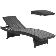 Outsunny PE Rattan Sun Lounger