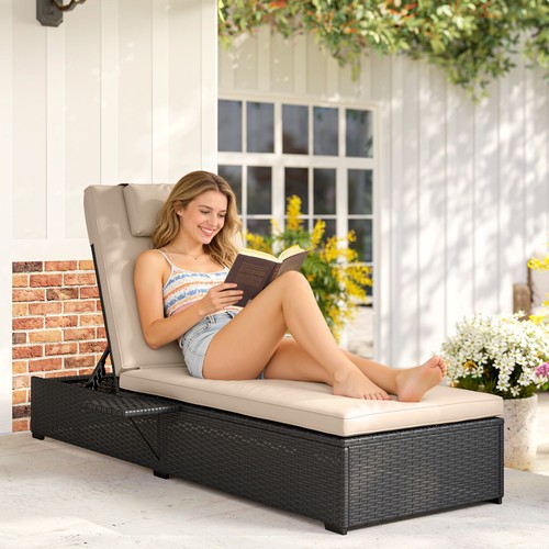 Rattan sun lounger cushion - sun, w/