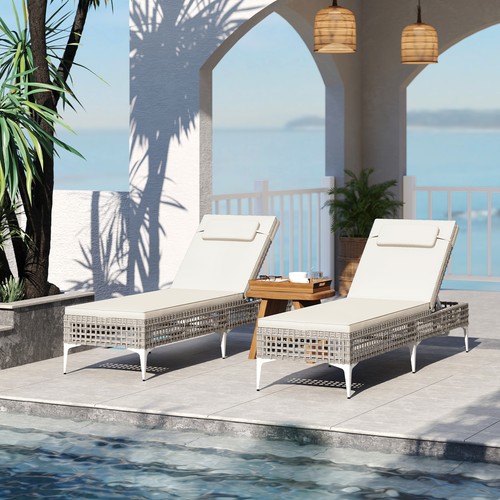 Rattan sun lounger - lounger, 6-level